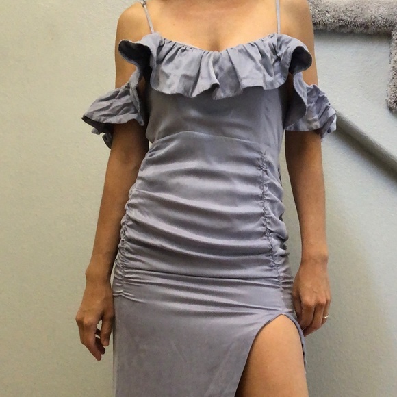 Majorelle Cold Shoulder Ruffle Gown Maxi Dress XS - Picture 2 of 13